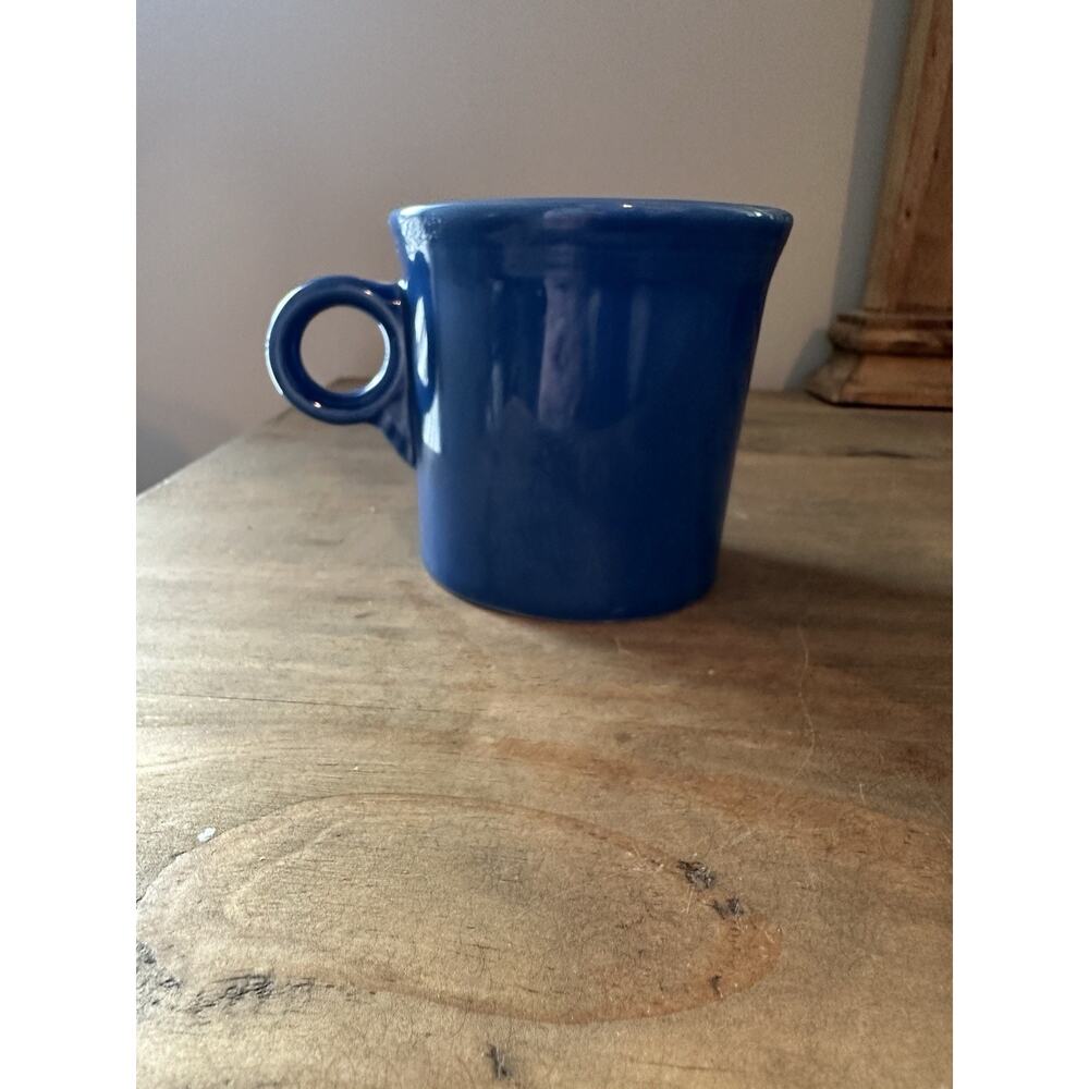 Fiesta Lapis Blue Ring Handle Coffee Mug Cup Fiestaware Homer Laughlin - Picture 4 of 9
